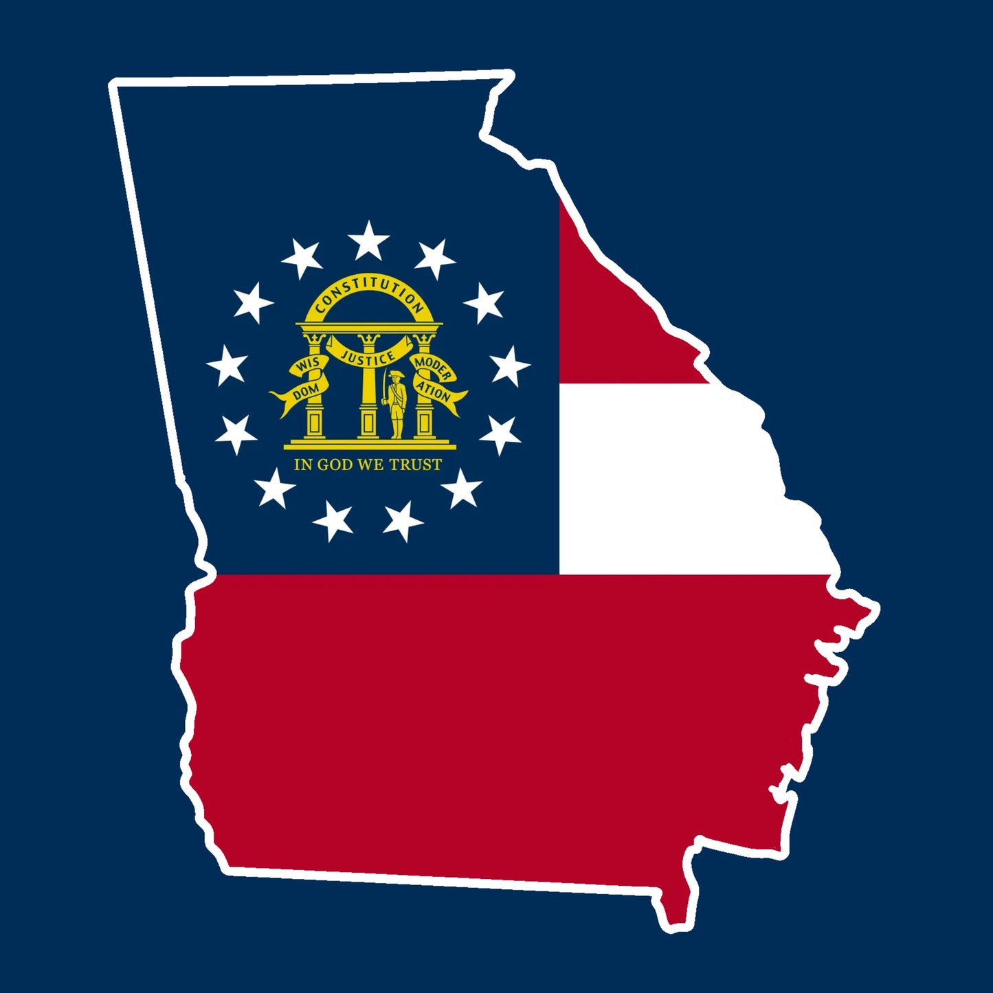 Georgia Outline with Flag - Hitch Cover Design