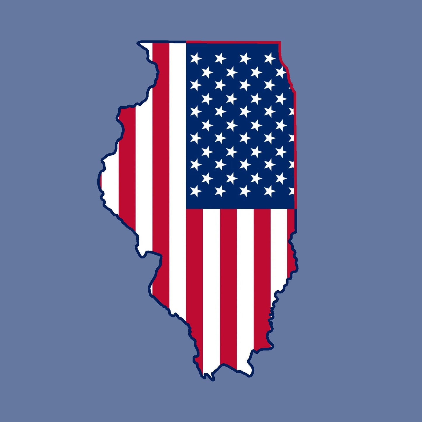 Illinois America Flag - Hitch Cover Design