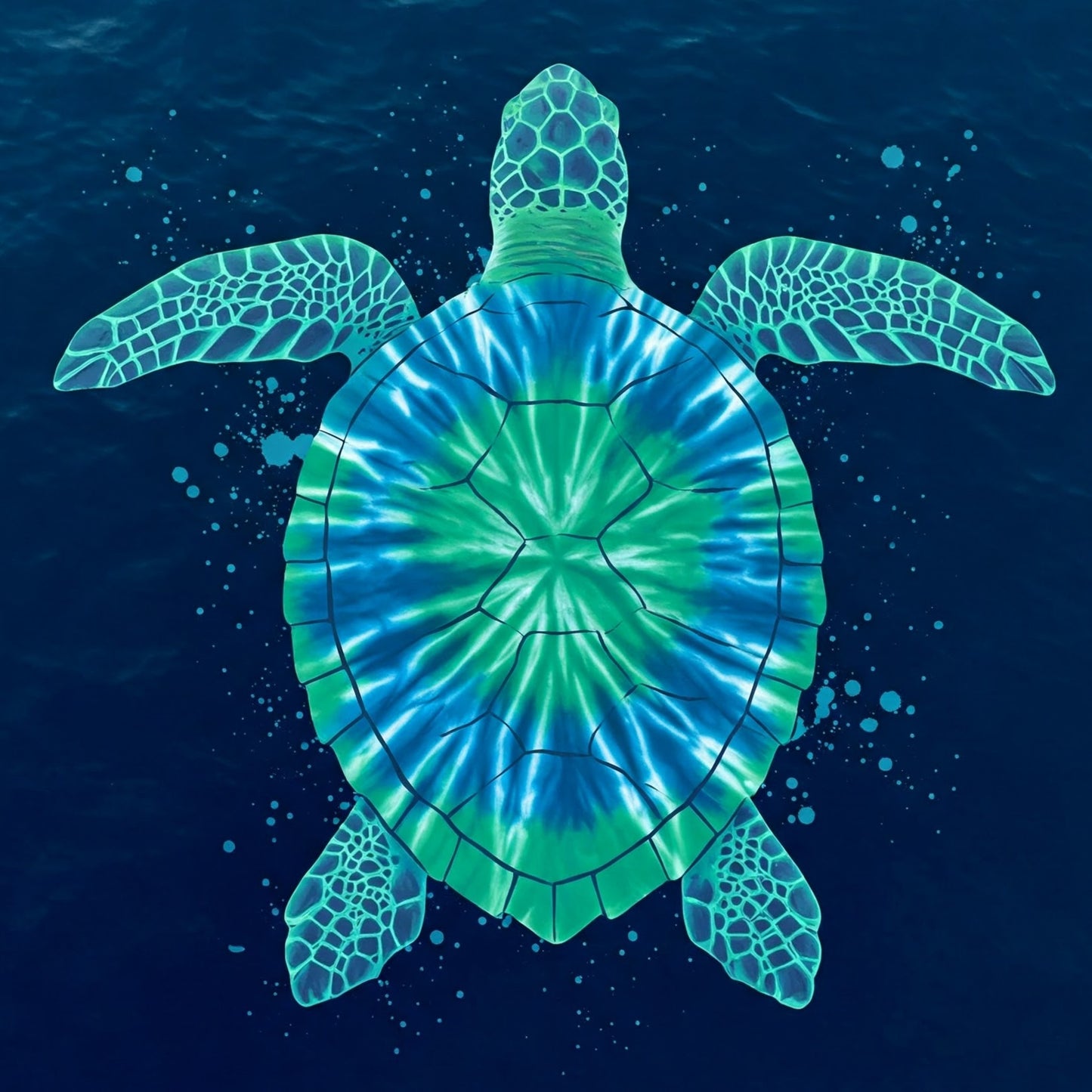 Tie Dye Turtle - Hitch Cover Design