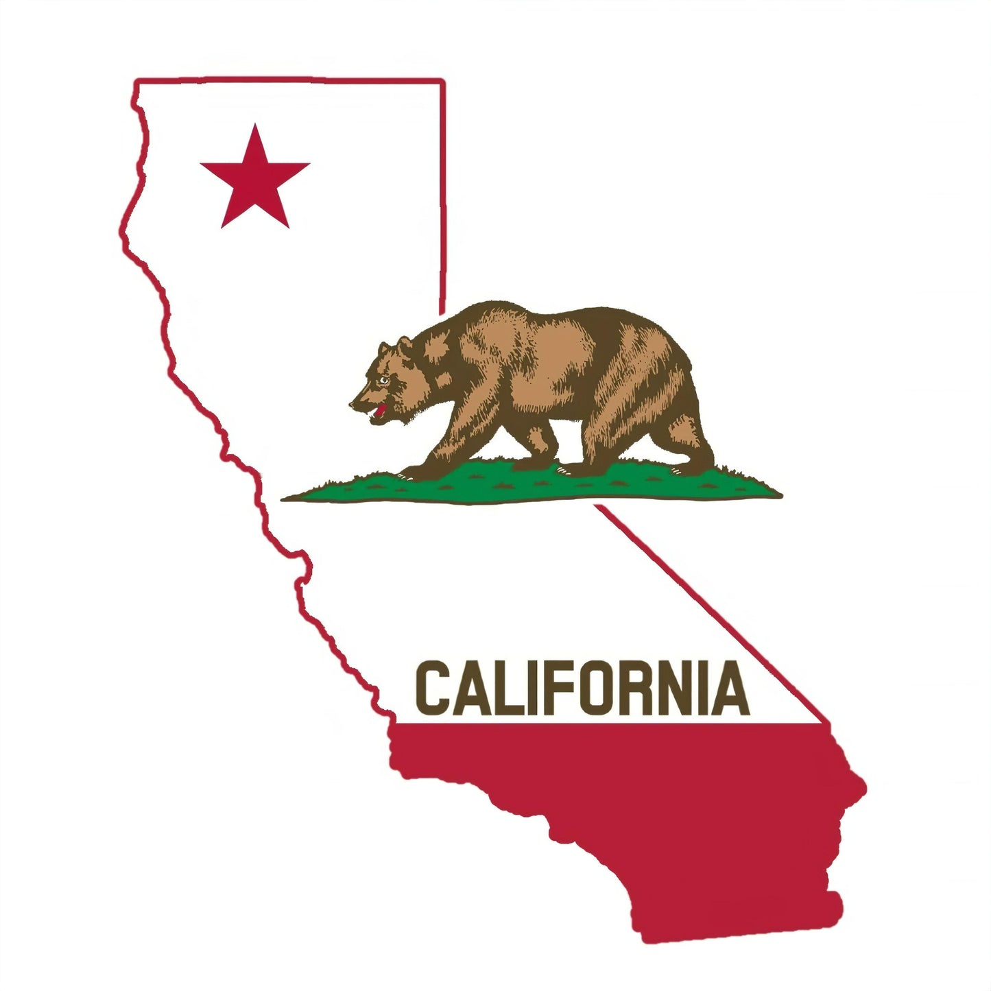 California Outline with Flag - Hitch Cover Design
