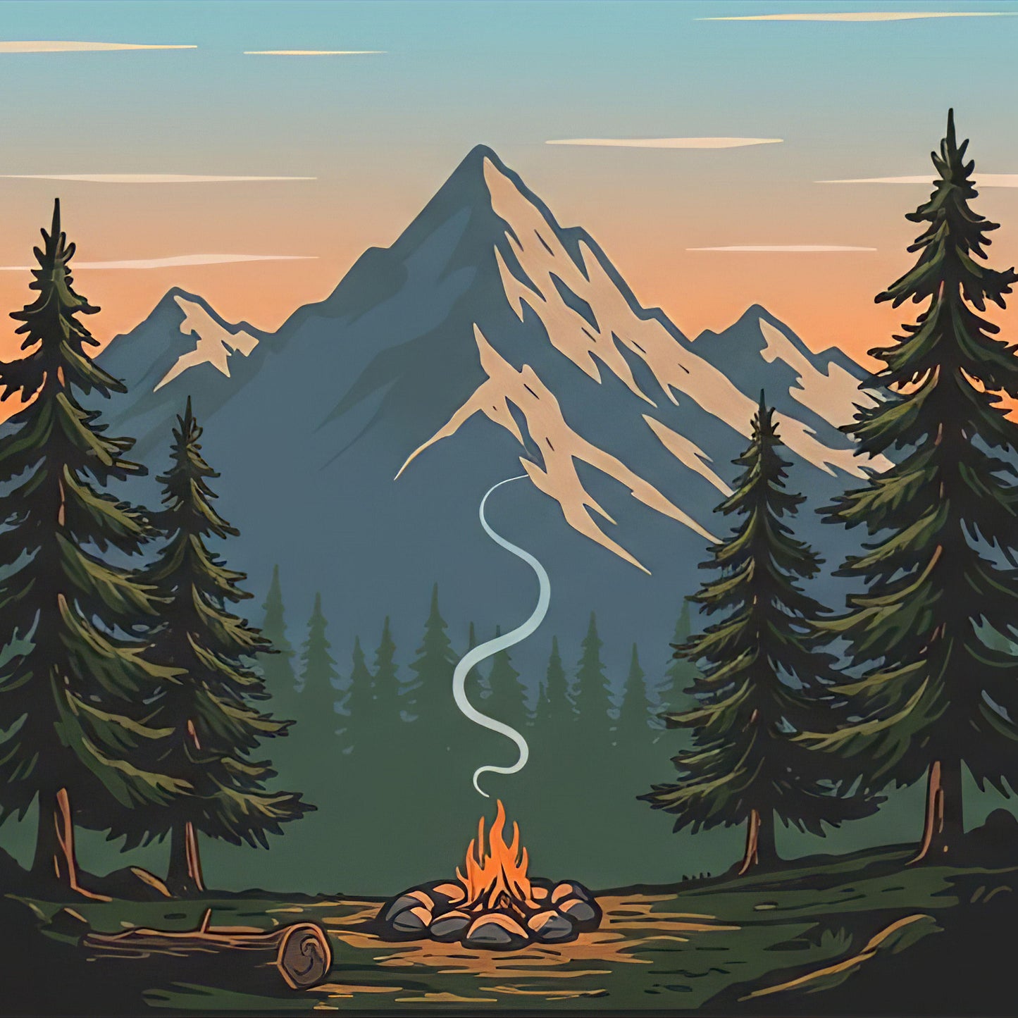 Campfire Scene - Hitch Cover Design