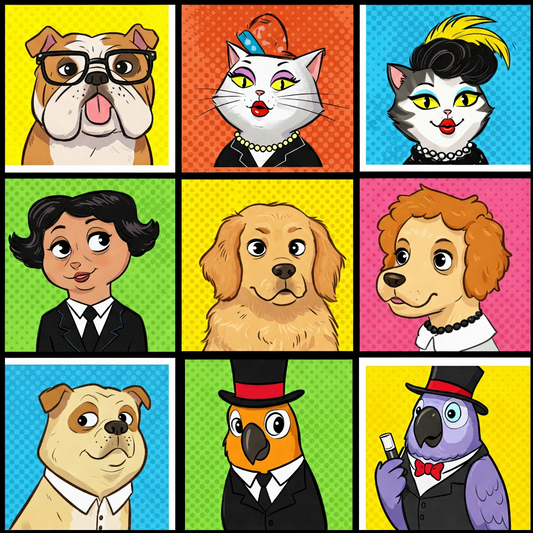 Cartoon Pets - Hitch Cover Design