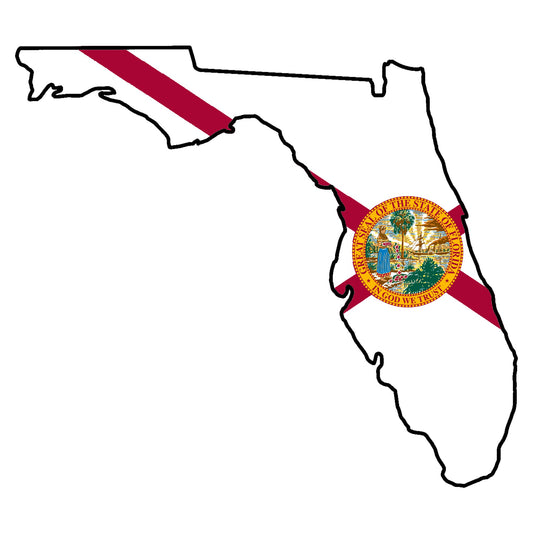 Florida Outline with Flag - Hitch Cover Design