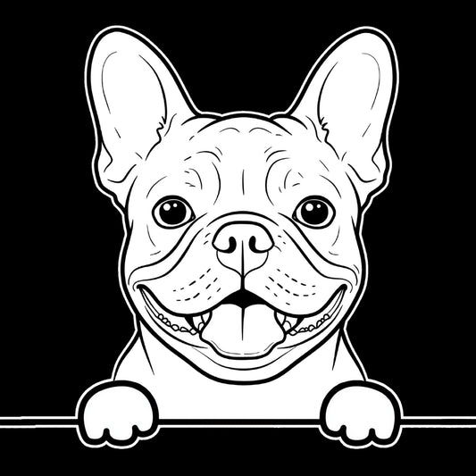 Frenchie Peeking - Hitch Cover Design
