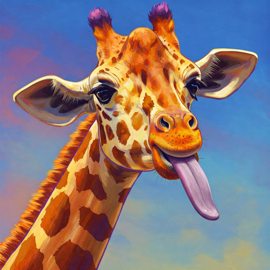 Giraffe with Tongue Out - Hitch Cover Design