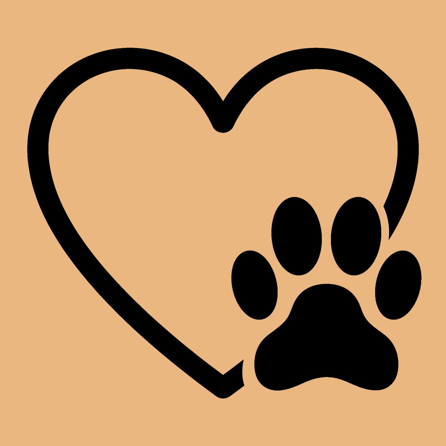 Heart with Paw Print - Hitch Cover Design