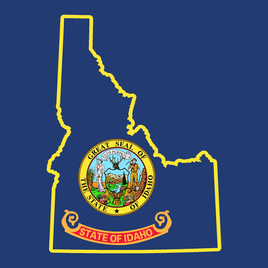 Idaho Outline with Flag - Hitch Cover Design