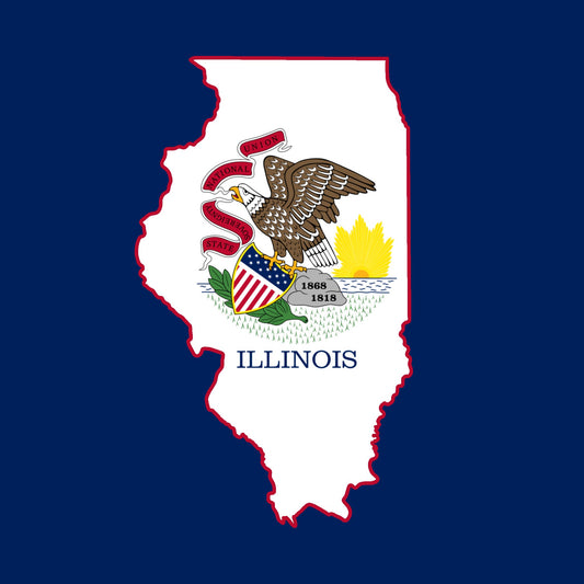 Illinois Outline with Flag - Hitch Cover Design