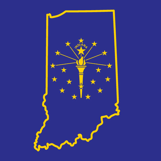 Indiana Outline with Flag - Hitch Cover Design