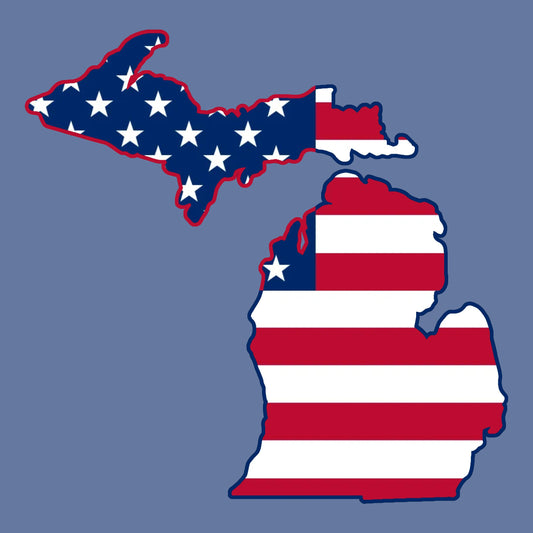 Michigan America Flag - Hitch Cover Design