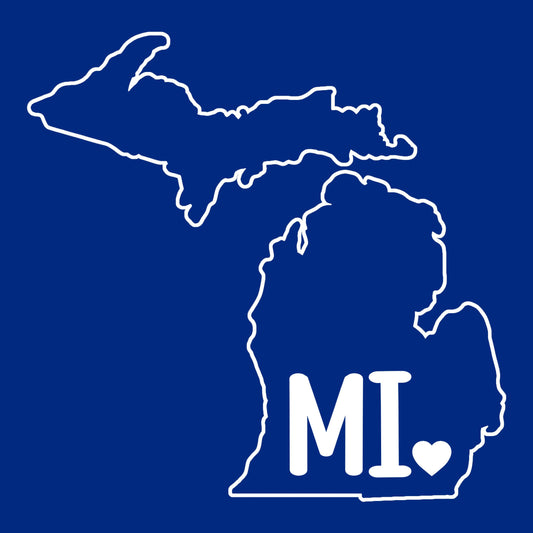Michigan Outline with Heart- Hitch Cover Design