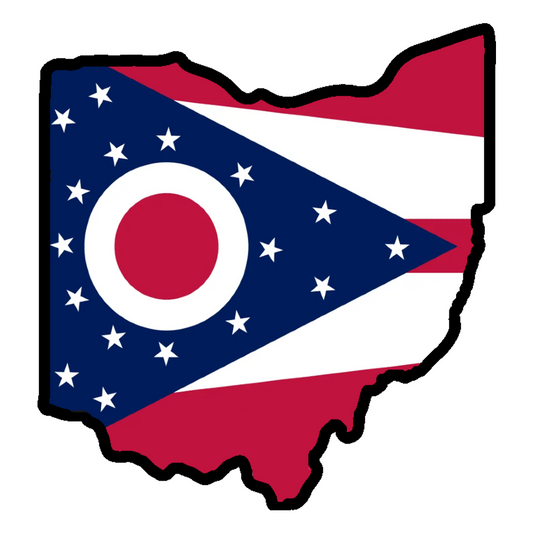 Ohio Outline with Flag - Hitch Cover Design