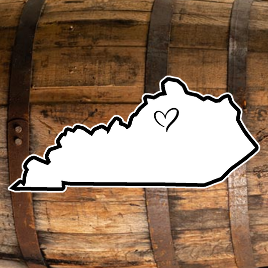 Bourbon Barrel Kentucky Outline with Capital