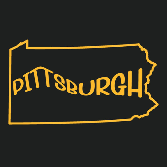 Pittsburgh with State Outline - Hitch Cover Design