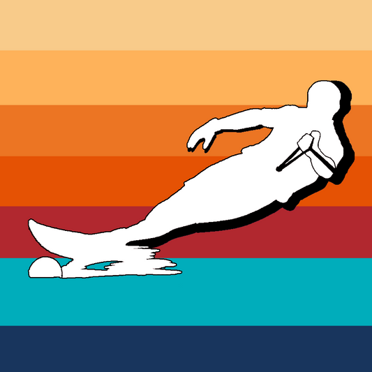 Slalom Skier With Sunset - Hitch Cover Design