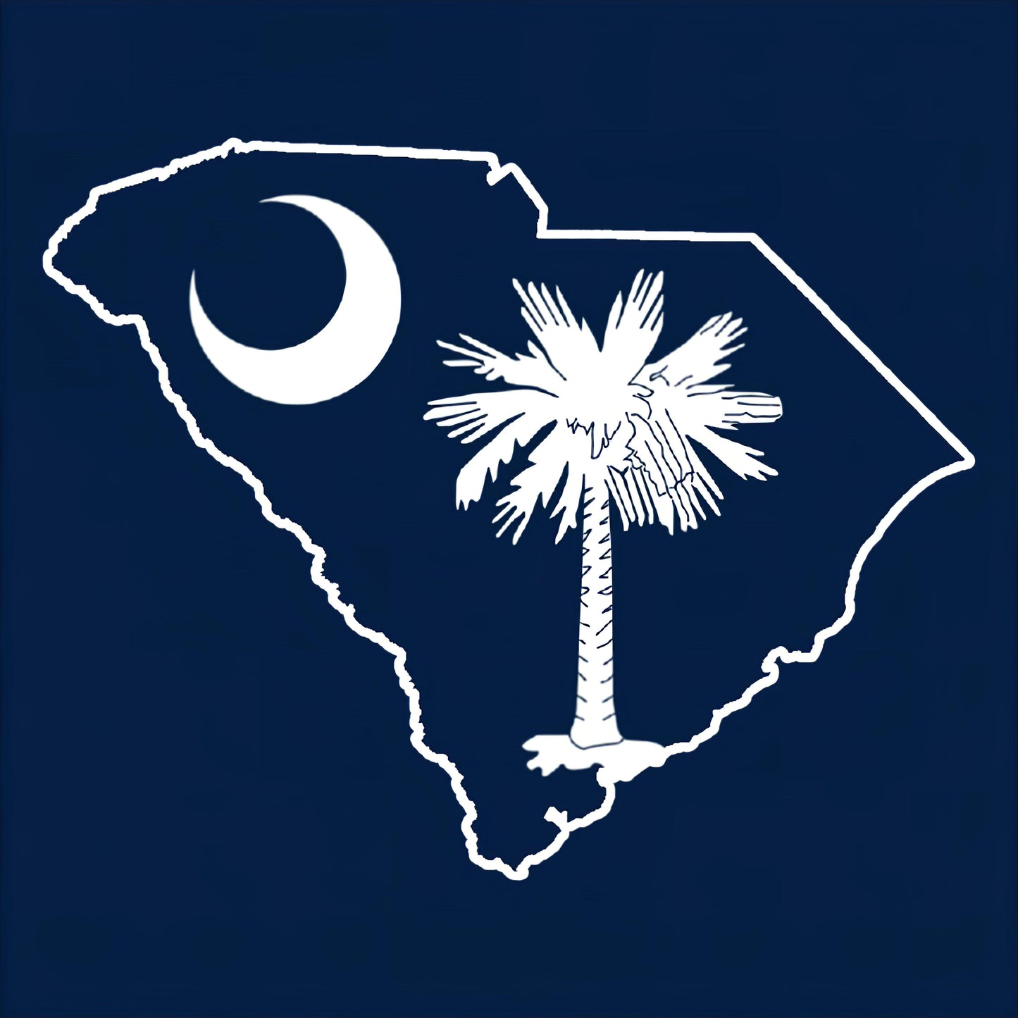 South Carolina Outline with Flag - Hitch Cover Design