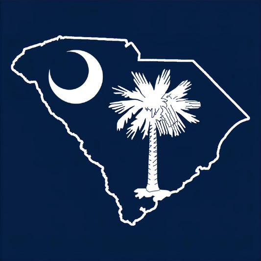 South Carolina Outline with Flag - Hitch Cover Design