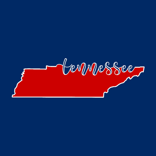 Tennessee Outline with Cursive - Hitch Cover Design